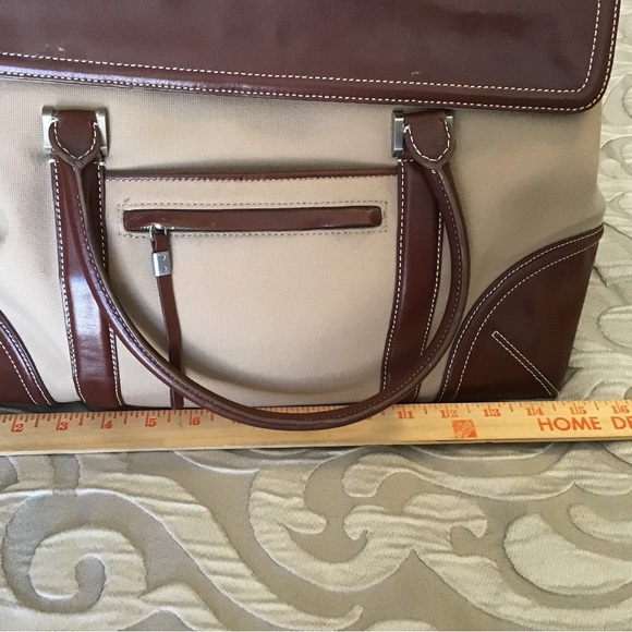 ELLEN TRACY HANDBAG/Tote 👜 perfect condition, beautiful, two tone brown - Picture 2 of 8
